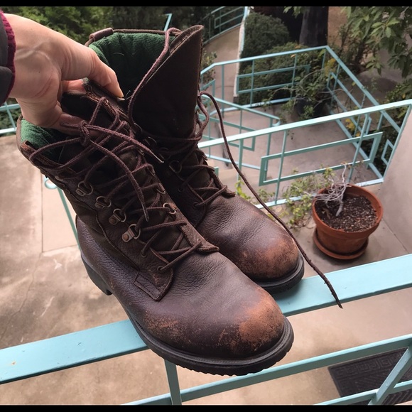 Men’s Brown Leather Combat Military Hunting Boots - Picture 7 of 13